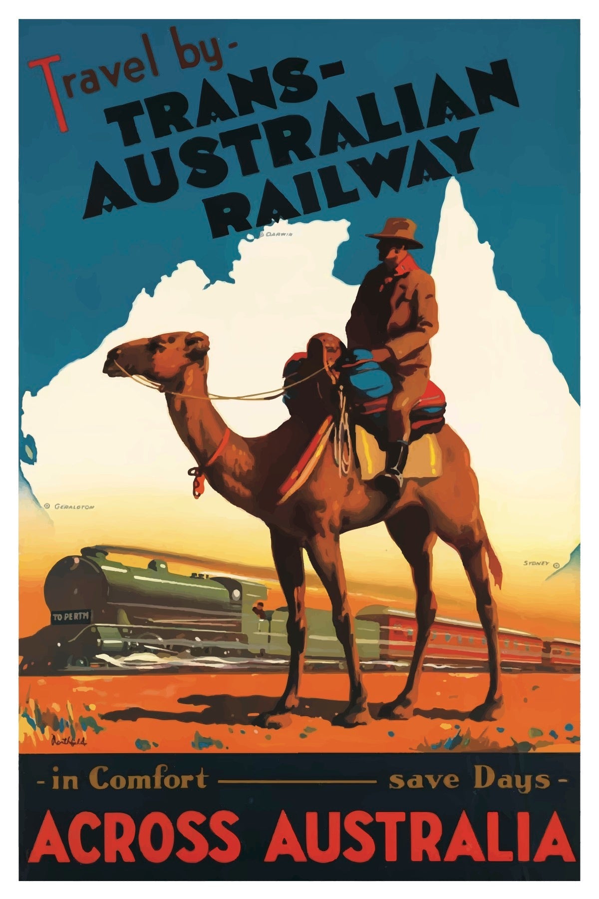 Trans-AUSTRALIAN RAILWAY POSTKARTE