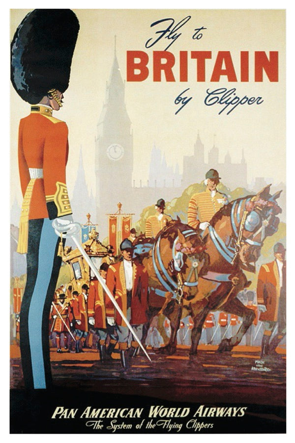 Fly To Britain Postal Card
