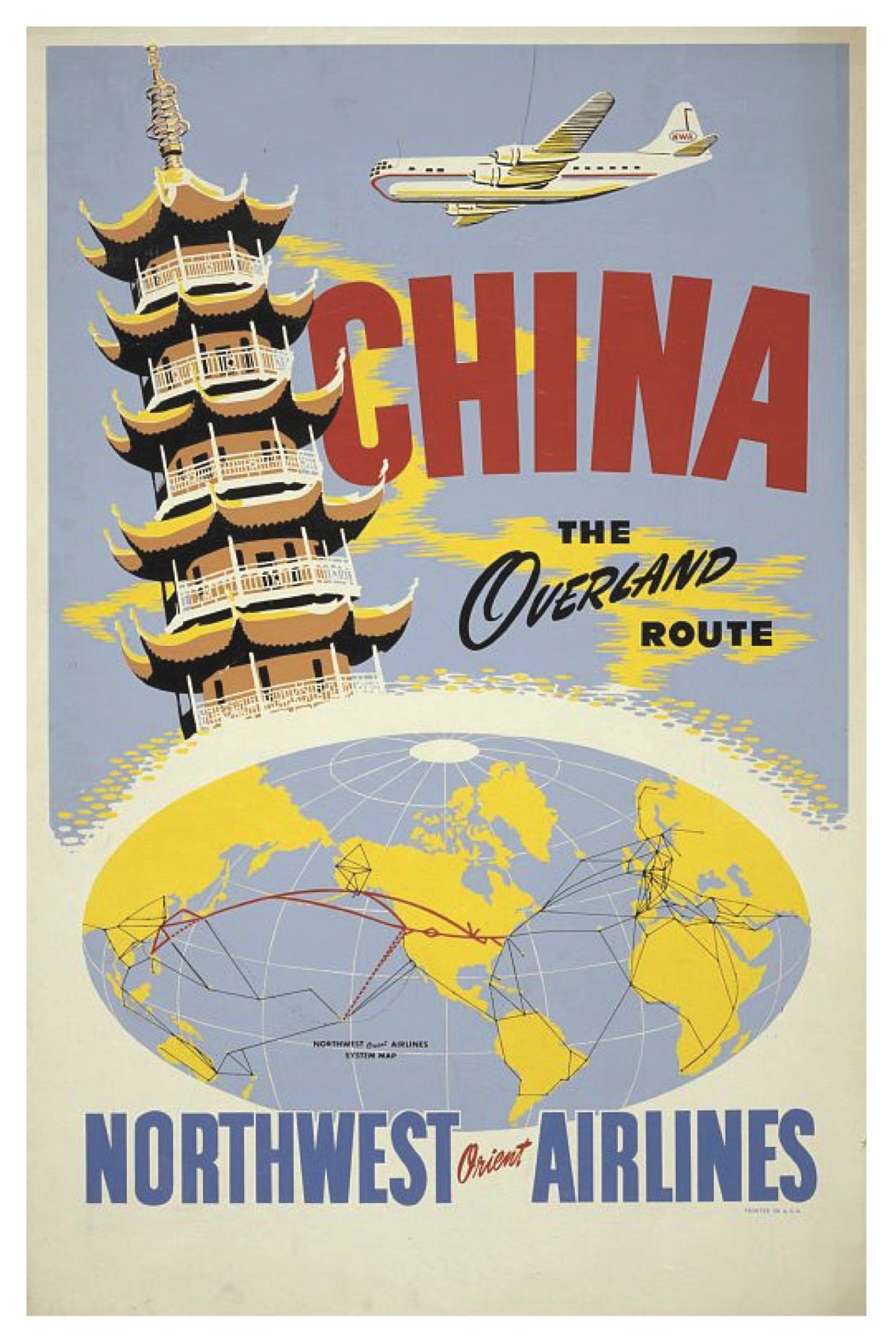CHINA NORTHWEST ORIENT AIRLINES POSTKARTE