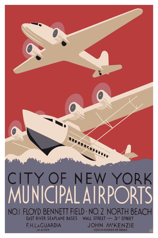 Postkarte der städtischen Flughäfen von New York