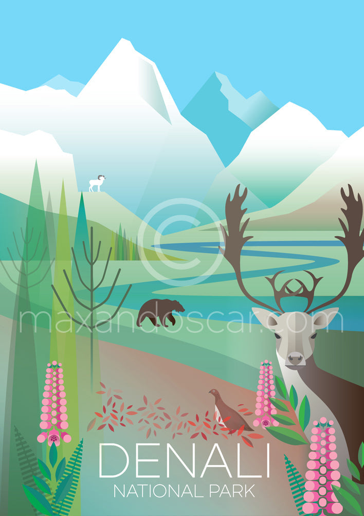 DENALI-NATIONALPARK-POSTKARTE