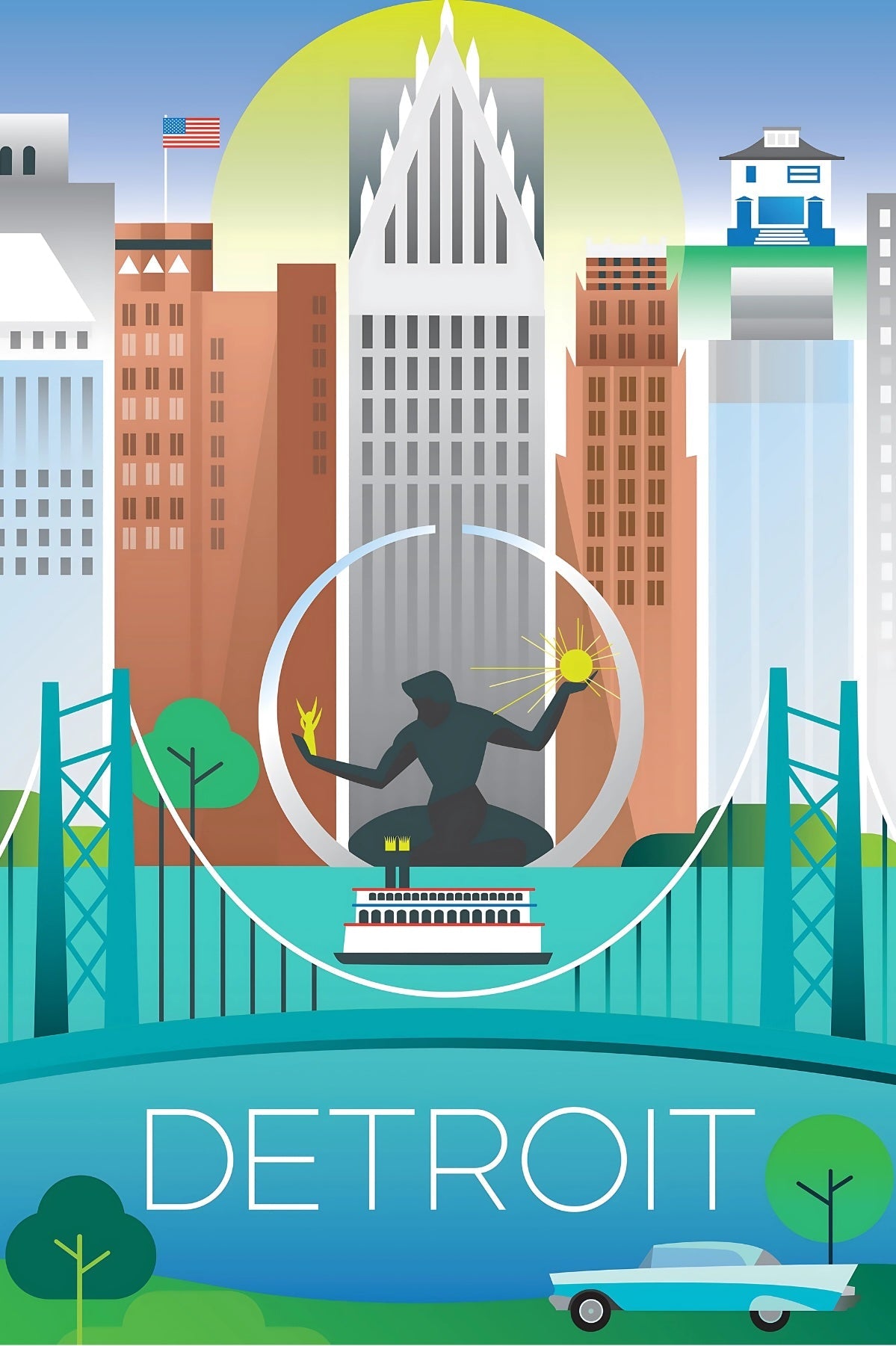 LTP - Detroit Postkarte