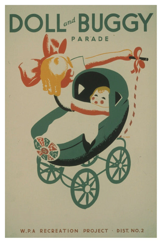 Puppen- und Buggy-Parade WPA-Postkarte
