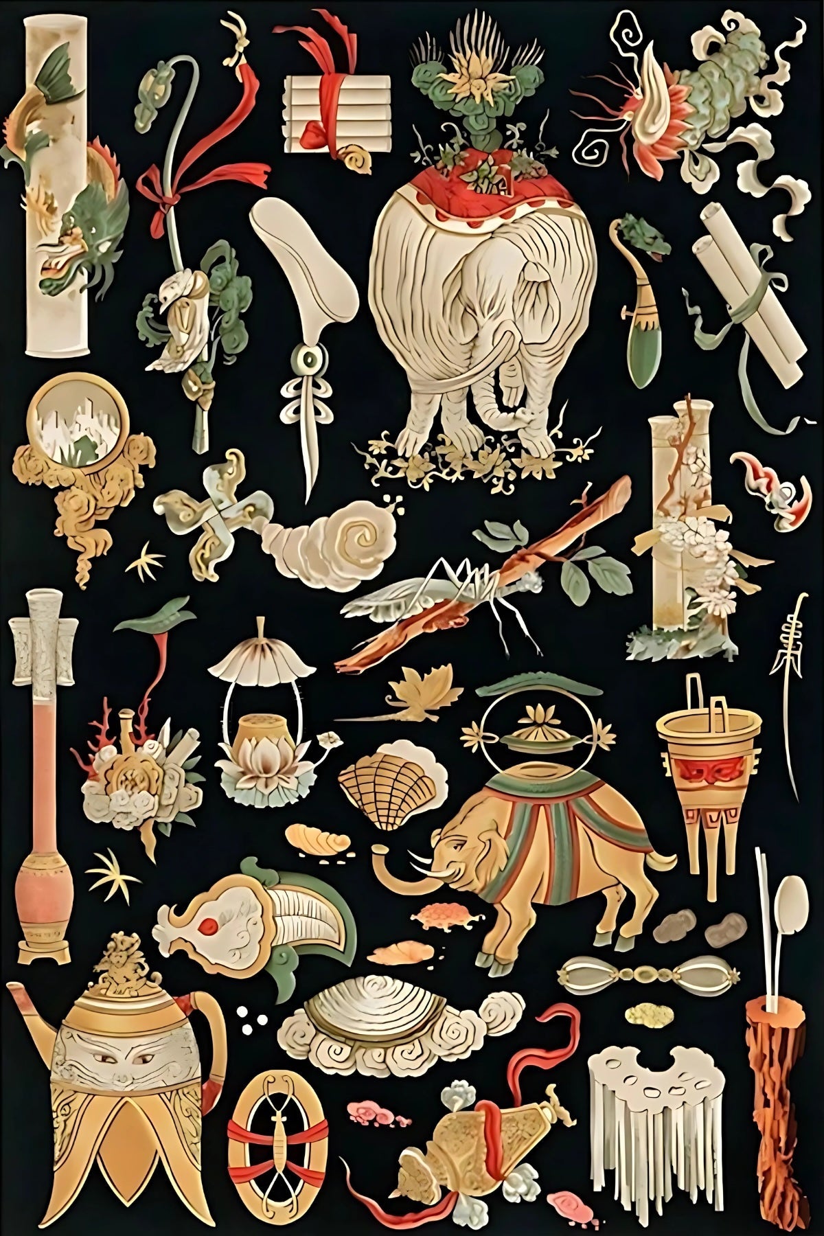 Elephants in Wonderland Postal Card