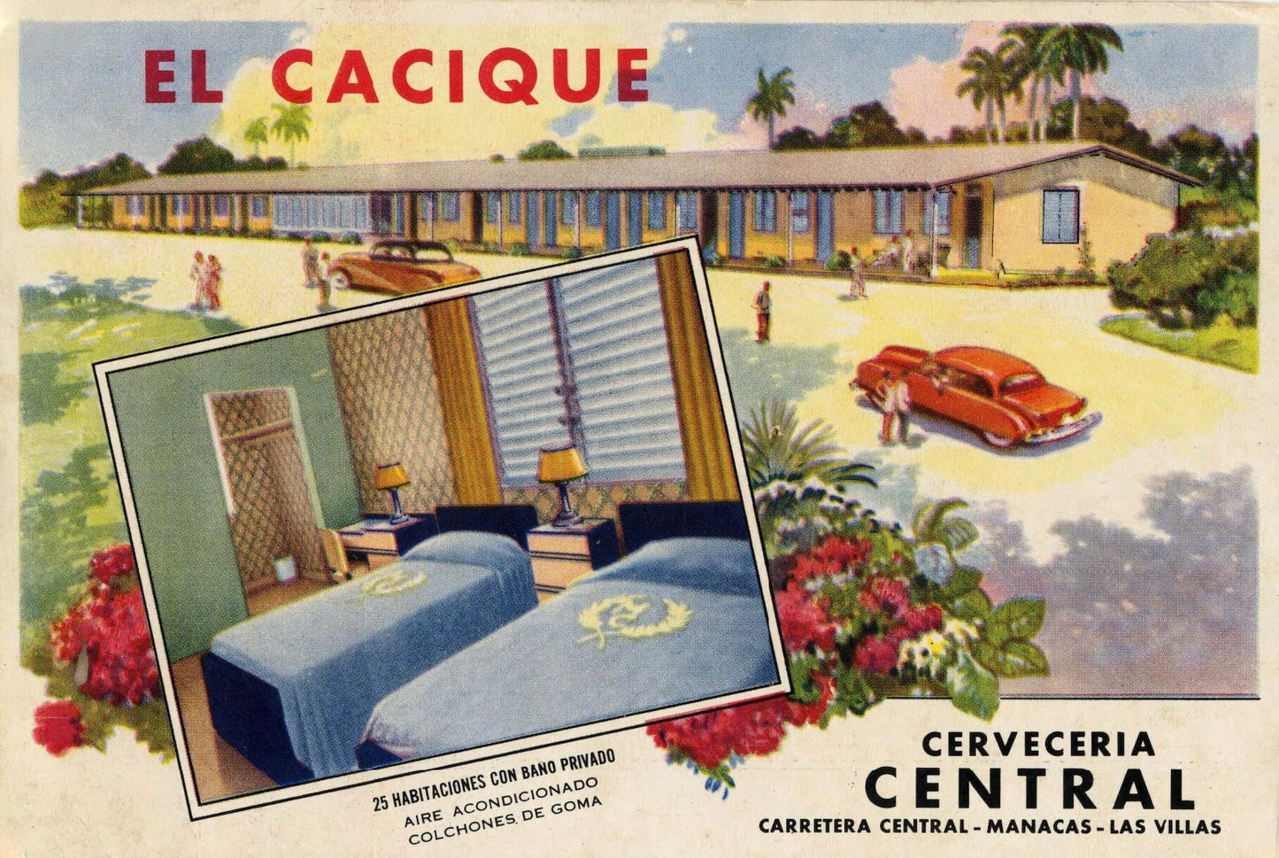 Havana Cuba El Cacique Hotel  Vintage Postal Card