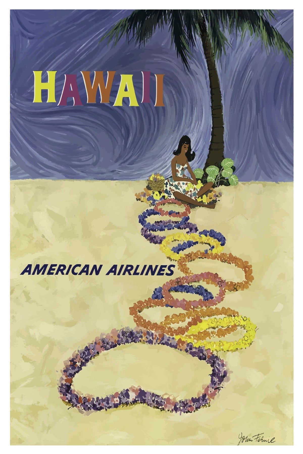Postkarte der Hawaii American Airlines