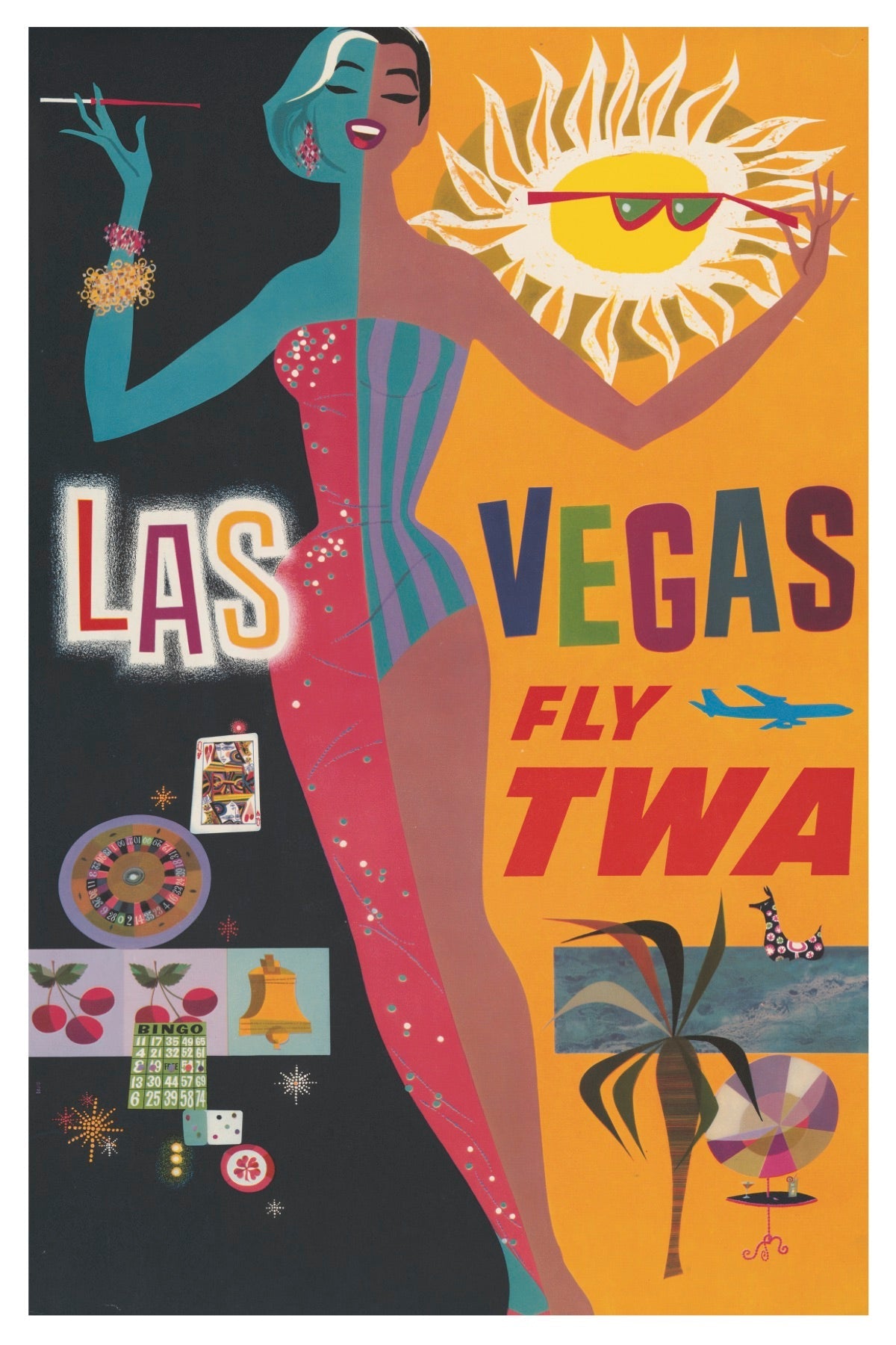 LAS VEGAS TWA POSTAL CARD