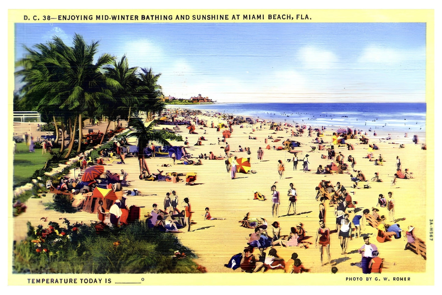 Miami Beach Winter Postal Card