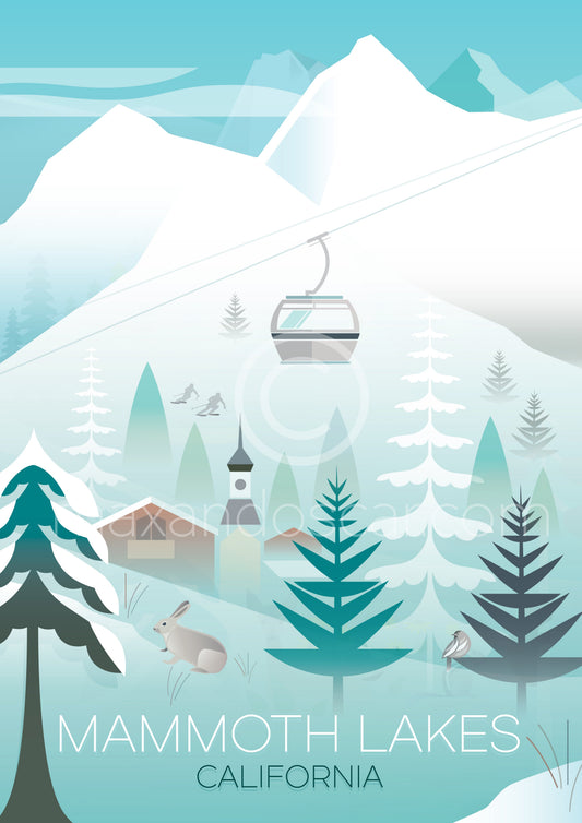 MAMMOTH LAKES WINTERPOSTKARTE