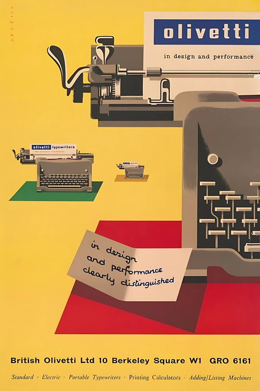 Olivetti Vintage Advert Postal Card