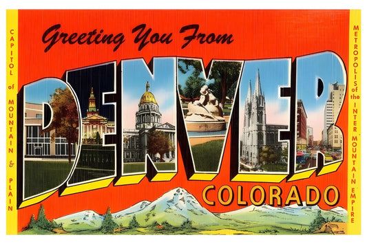 Greetings from Denver Postal Card