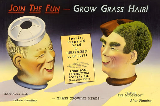 Grow Grass Hair Postal Card
