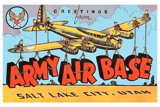 Greetings From Army Air Base, Salt Lake City Postal Card