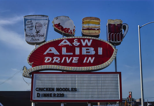 A & W Alibi Drive In Postal Card