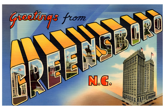Greetings From Greensboro, North Carolina Postal Card