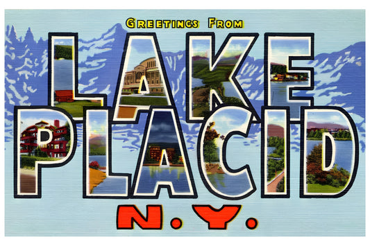 Greetings From Lake Placid, NY Postal Card