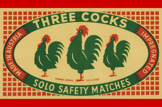 Three Cocks Matches Postal Card