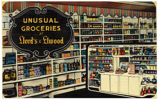 Unusual Groceries Postal Card
