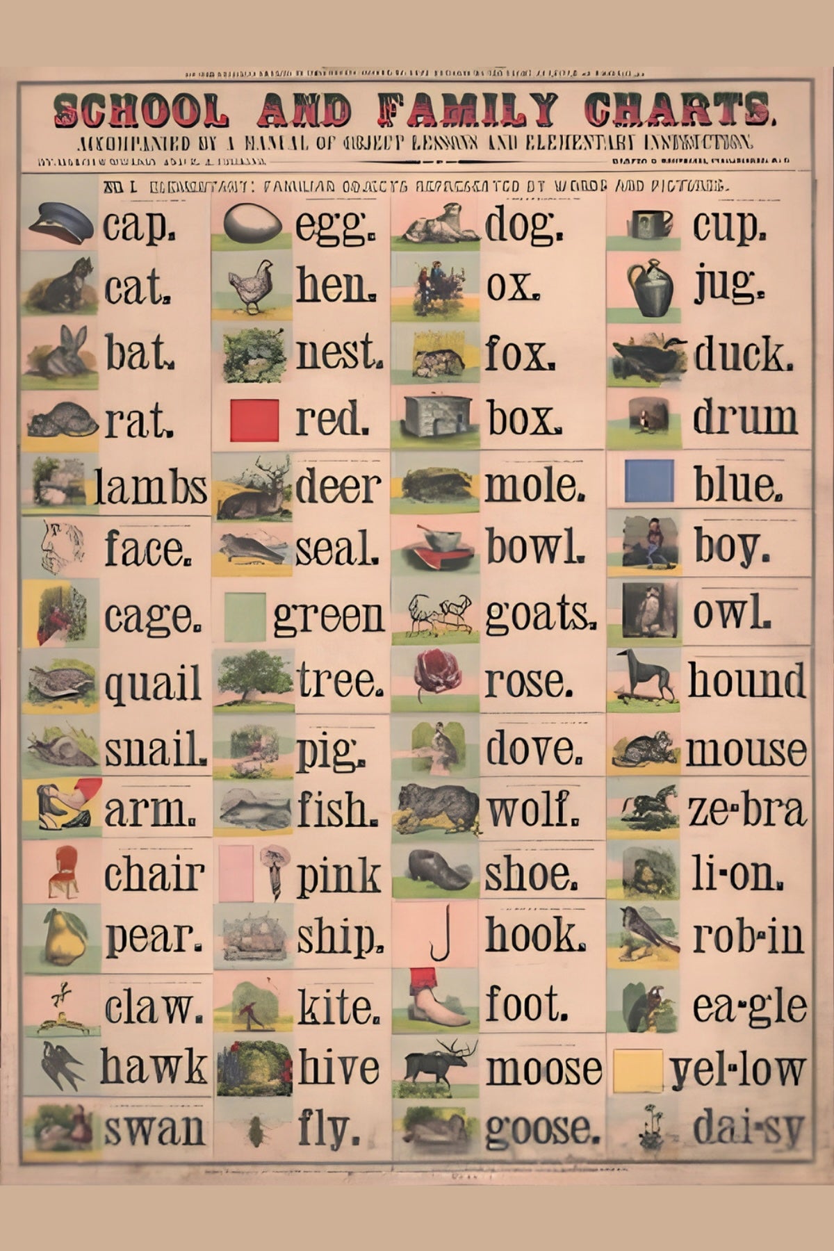 Words School And Family Postal Card