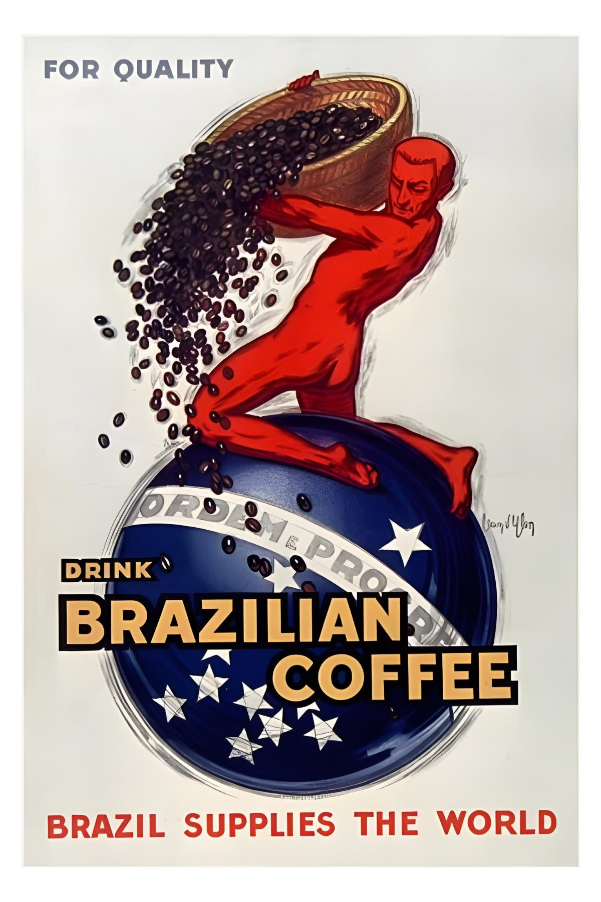 Brasilianische Kaffee-Postkarte