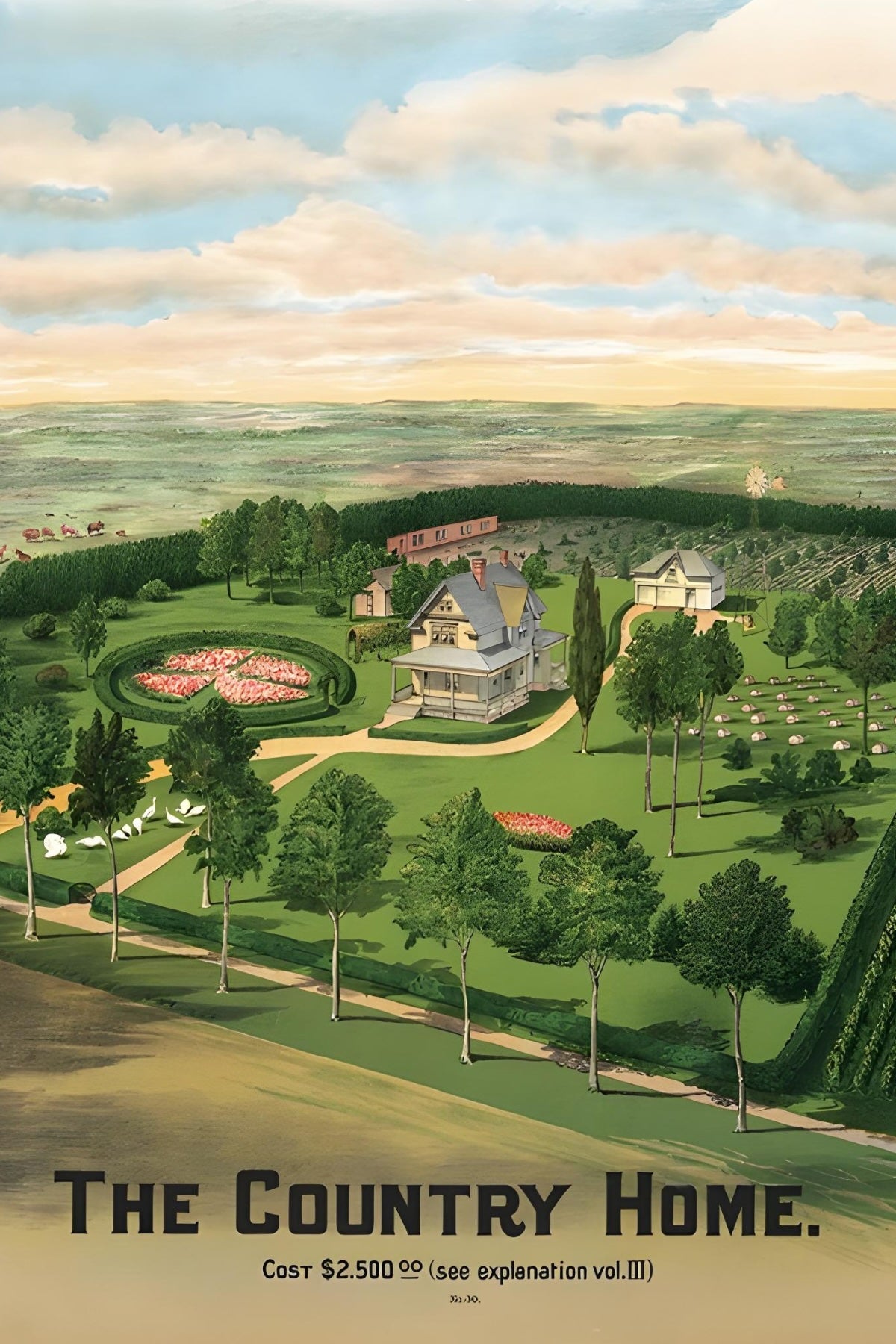 The Country Home Postal Card