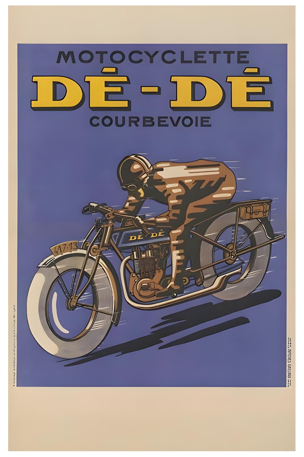 Motocyclette De-De Postal Card