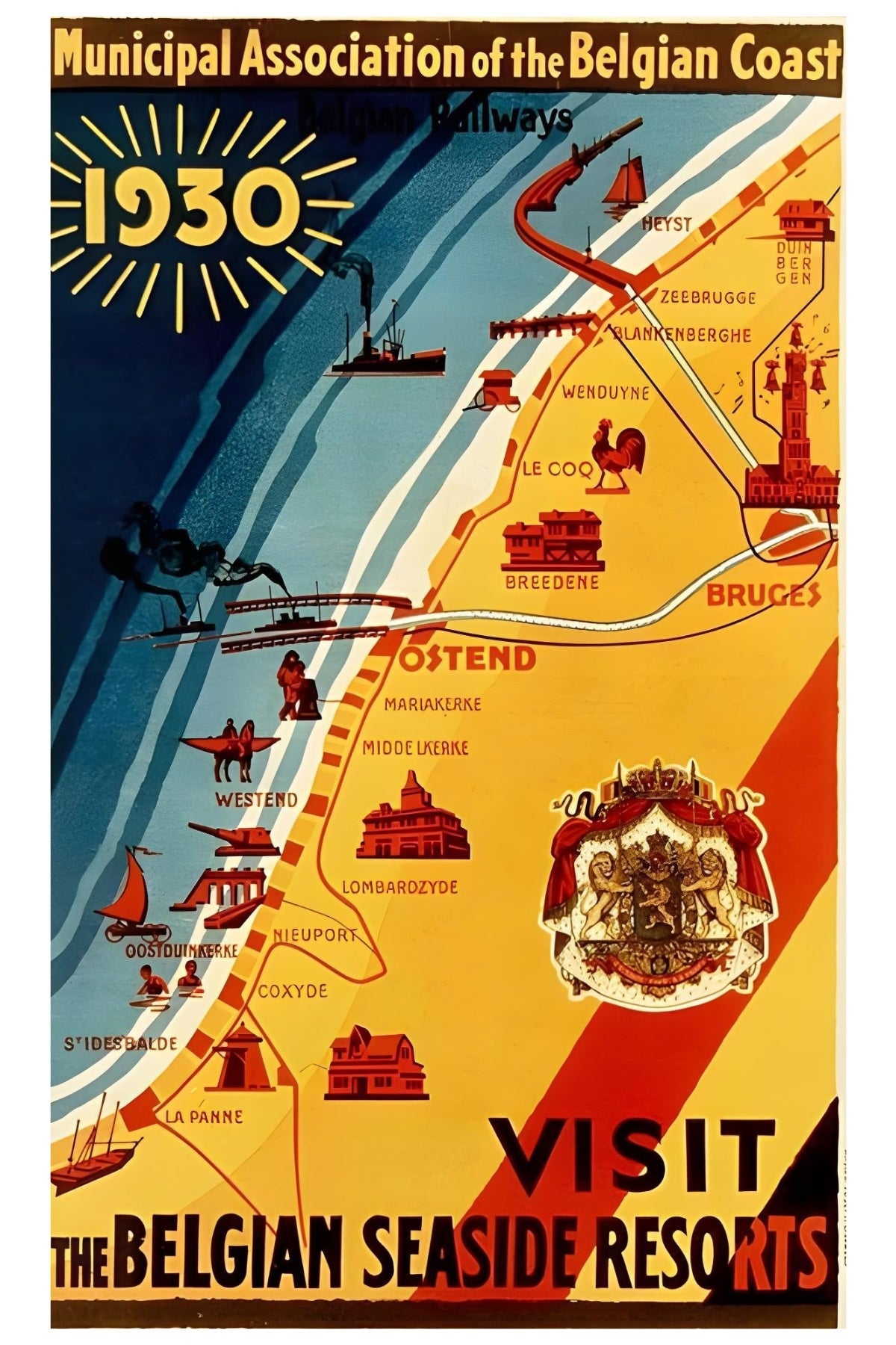 Belgian Seaside Resorts Postal Card