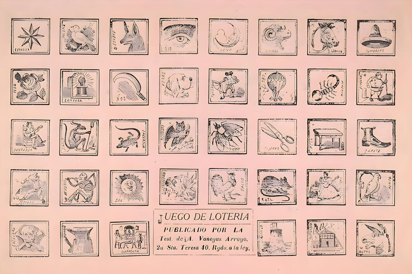 Juego de Loteria Postal Card