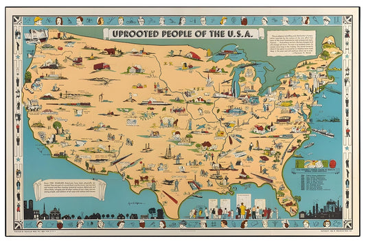 Uprooted People of the U.S.A. Postal Card