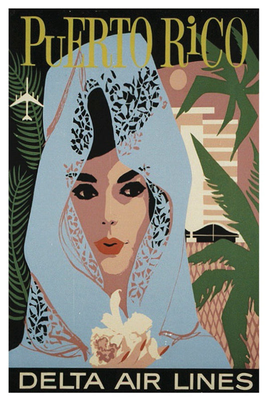 Postkarte von Puerto Rico Delta Air Lines