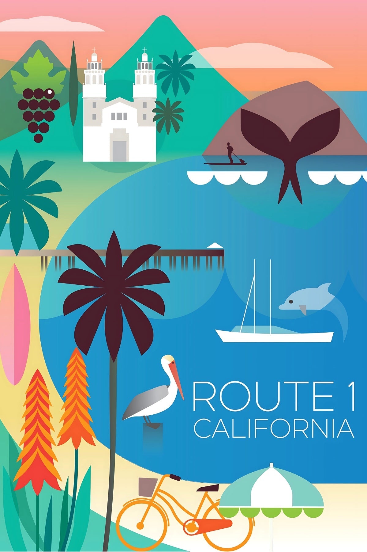 LTP - Route 1, Kalifornien Postkarte