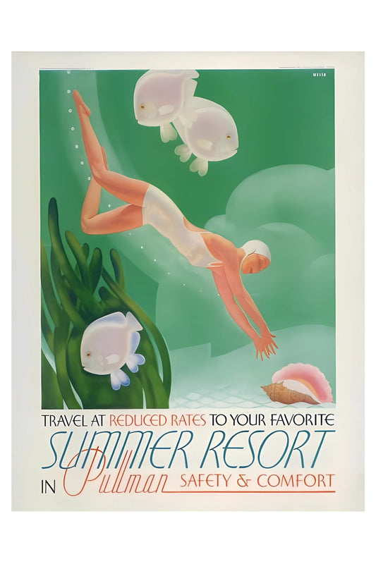 Summer Resort Postal Card