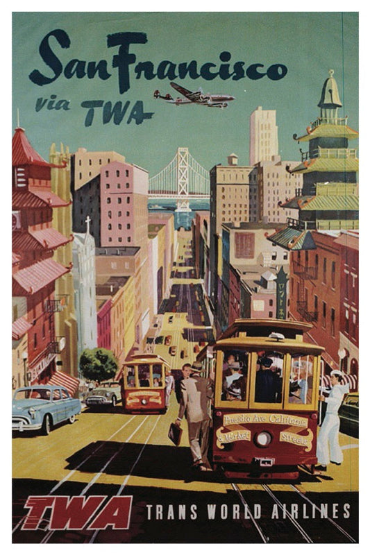 San Francisco TWA Postal Card