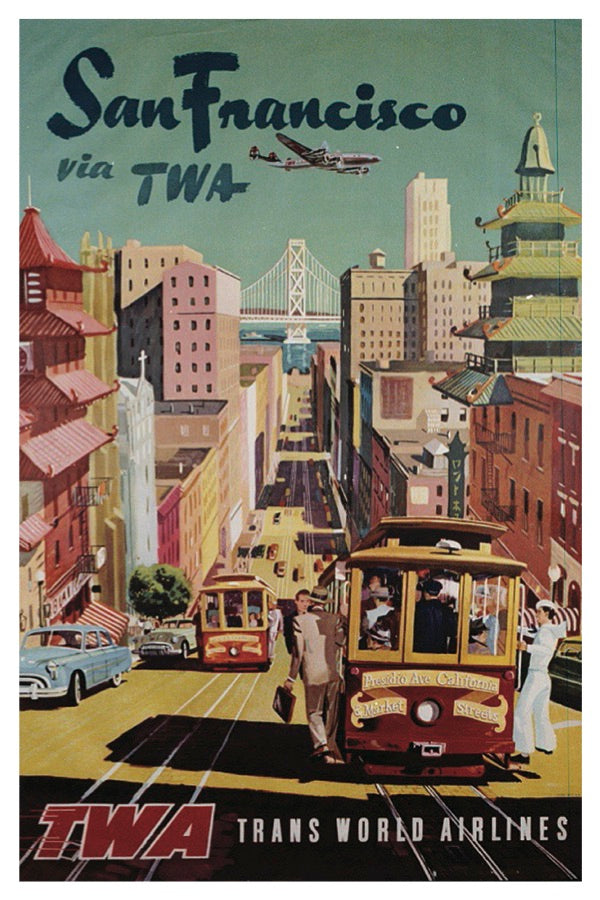 SAN FRANCISCO TWA POSTKARTE