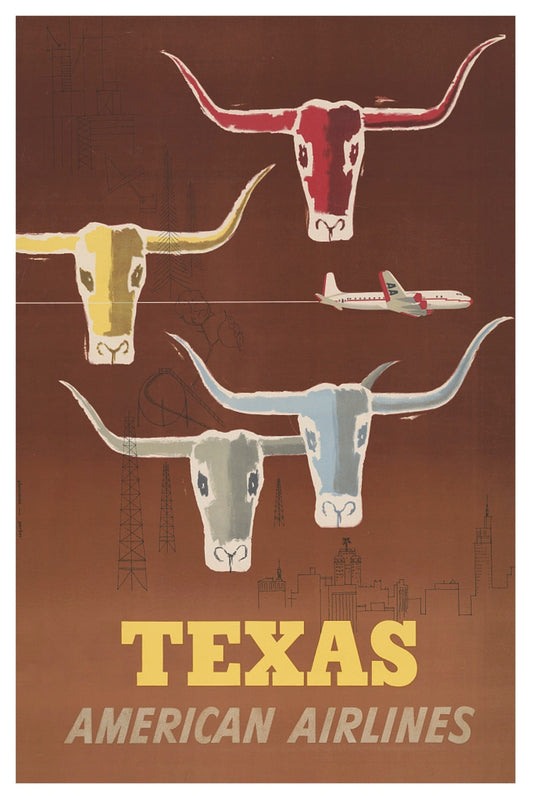 Postkarte der Texas American Airlines