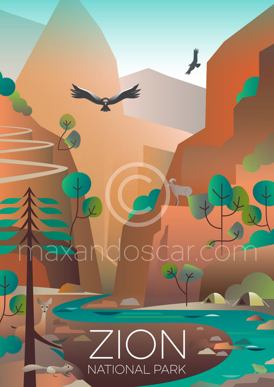 ZION-NATIONALPARK-POSTKARTE