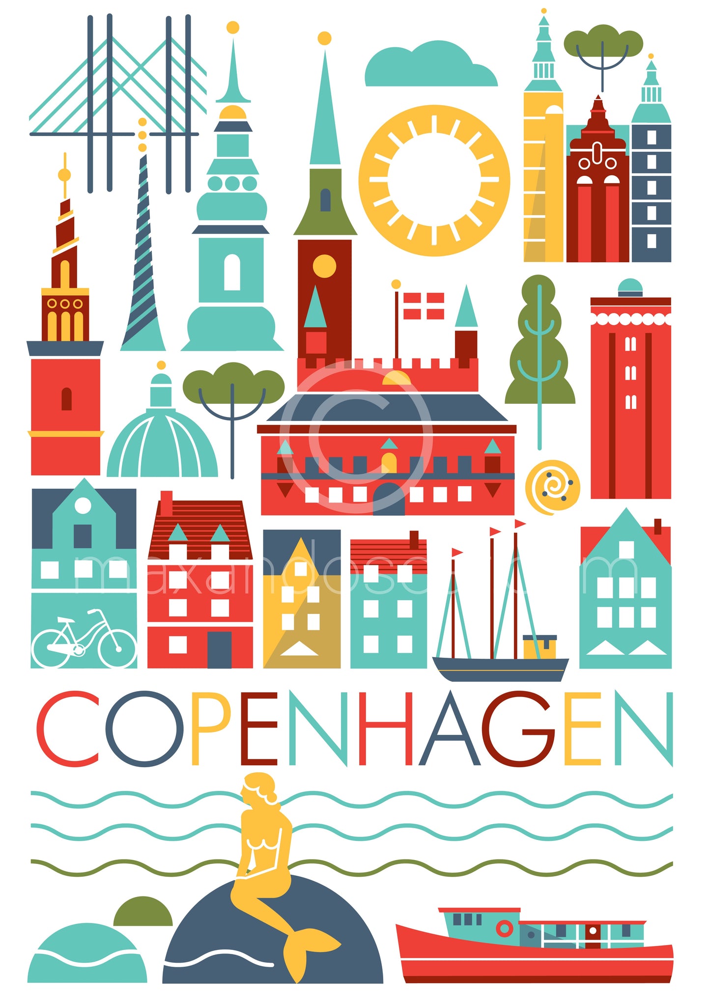 Kopenhagener Scandi-Postkarte