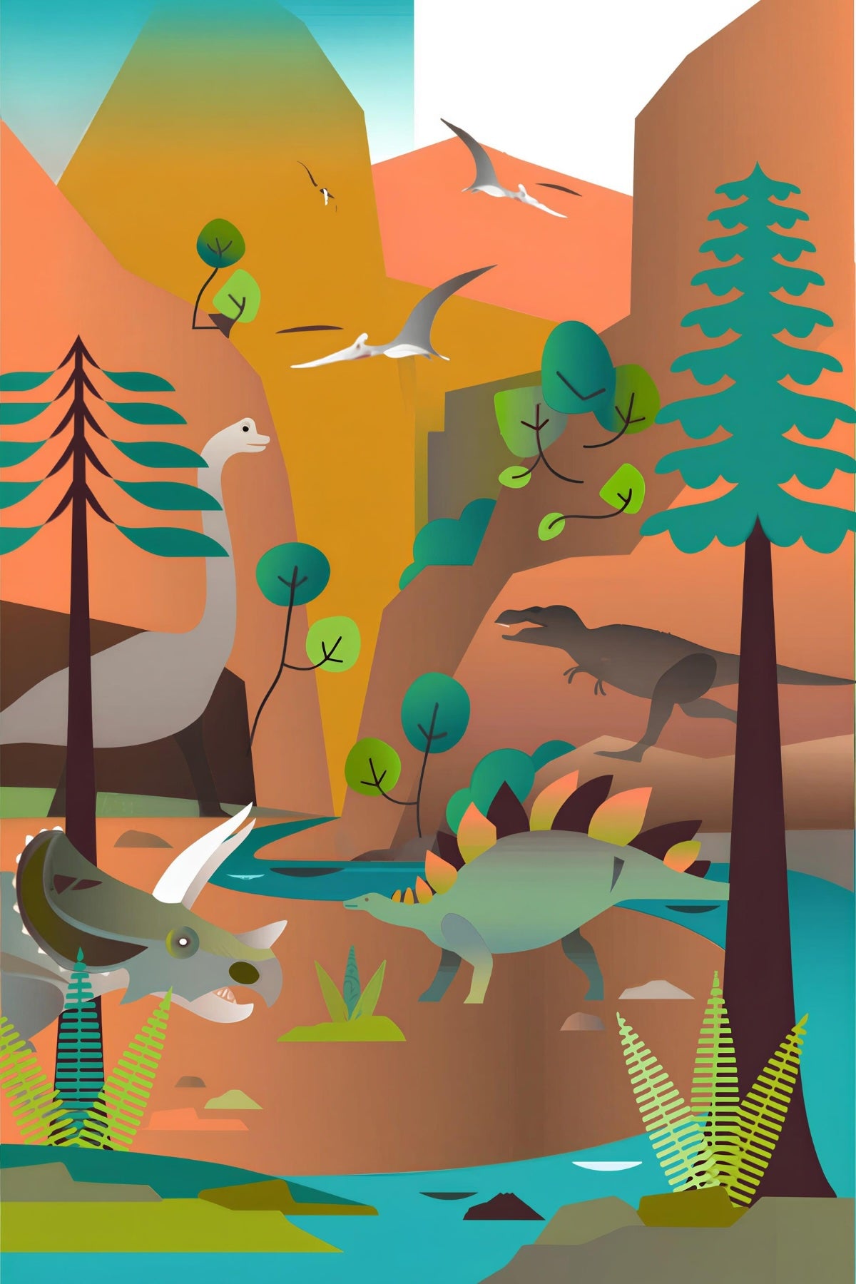 Oh Give Me A Home Where The Dinosaurs Roam Postcard