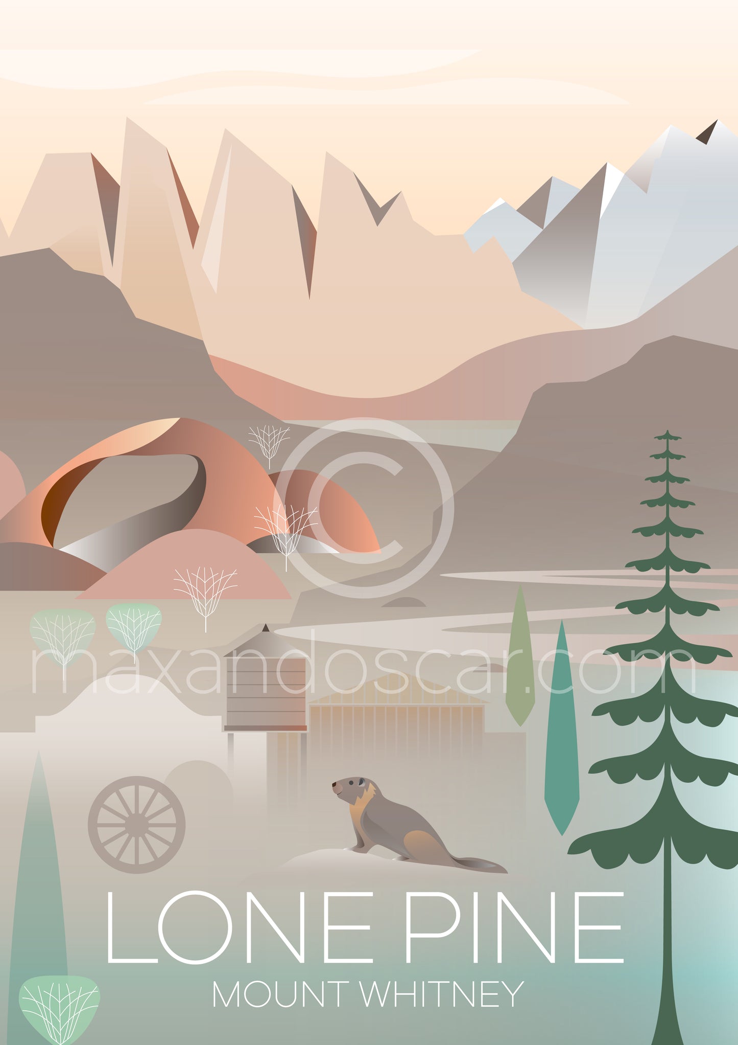 LONE PINE MOUNT WHITNEY POSTCARD