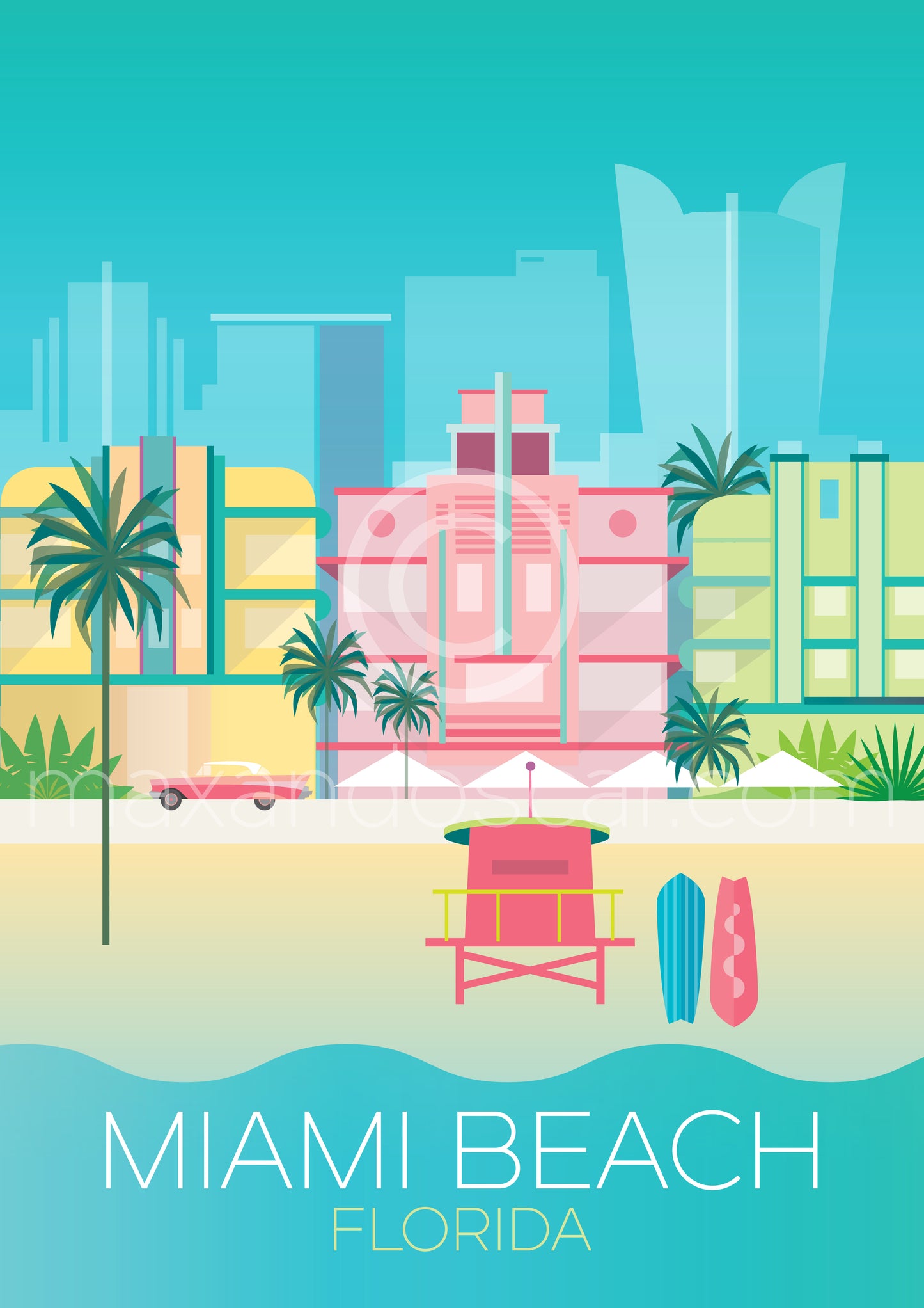 MIAMI BEACH POSTCARD